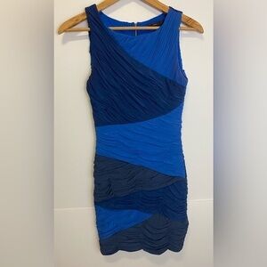 BCBGMaxAzria Debra Blue ColorBlock Mini Dress‎ Size S